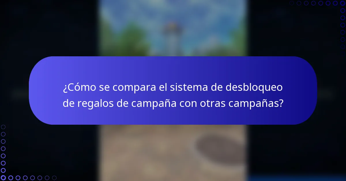 ¿Cómo se compara el sistema de desbloqueo de regalos de campaña con otras campañas?