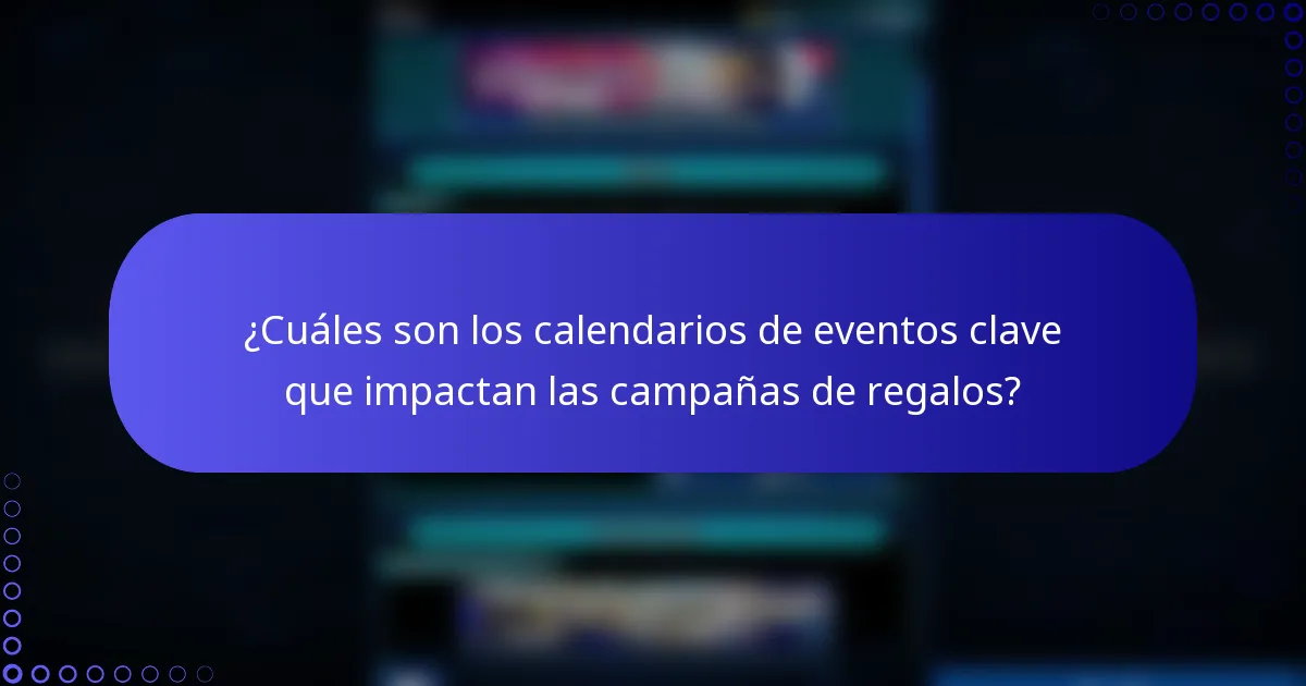¿Cuáles son los calendarios de eventos clave que impactan las campañas de regalos?