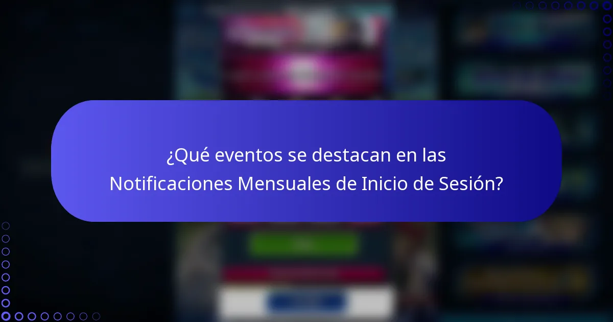 ¿Qué eventos se destacan en las Notificaciones Mensuales de Inicio de Sesión?